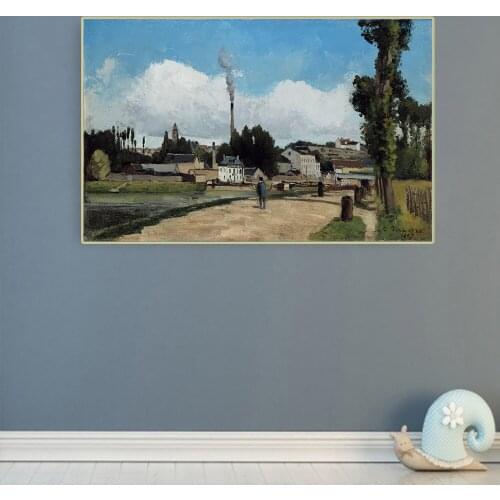 Citon Camille Pissarro《Banks of the Oise at Pontoise》Canvas Oil Painting Art Poster Picture Modern Wall Decor Home Decoration