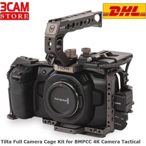 Tilta BMPCC 4K 6K Cage TA-T01-B-G Tactical finished or Gray Full Cage SSD Drive Holder Top Handle for BlackMagic BMPCC 4K 6K