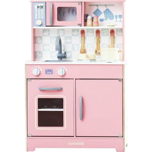 Childrens Play House Kitchen Toy Set Birthday 2021 New Year Gift Wooden Girl Baby Cooking Simulation Kitchenware cookware sets