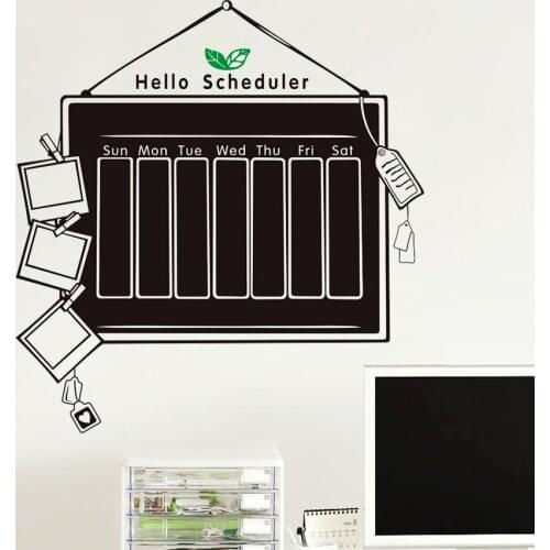DIY Hello Scheduler chalkboard calendar Vinyl Wall Decal Removable Planner wallpaper vinyl Wall Stickers Calendar Decal