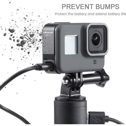 For GoPro Hero 8 Black High Quality Removable Battery Cover Black Metal Cover Type-C Charging Port Adapter For GoPro Hero 8