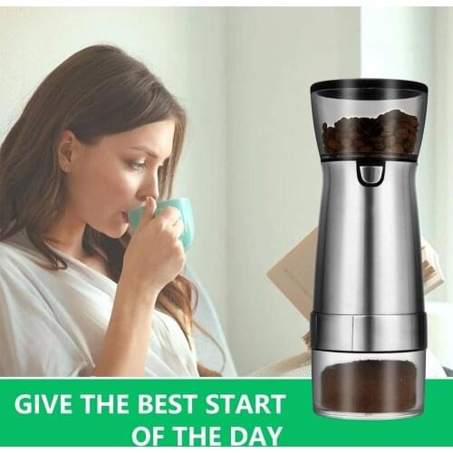USB Electric Coffee Grinder Stainless Steel Adjustable Professional Coffee Bean Mill Machine for Nuts Beans Spices Grains Pepper