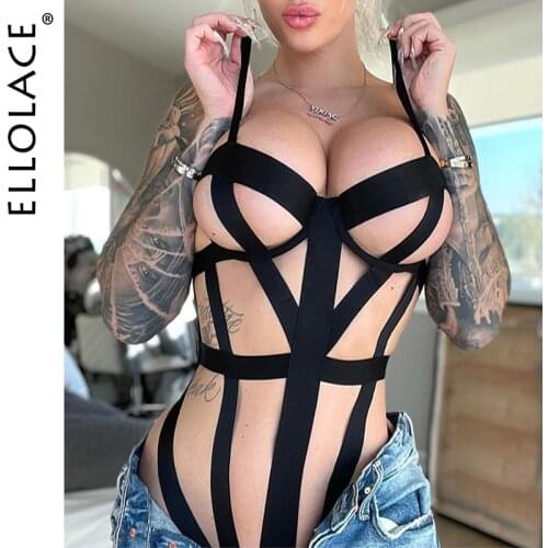 Ellolace Bodysuit Floral Transparent Bodys For Women Sexy Hollow Out Babydolls Overalls for Women Sexy Womens Lace Bodysuit