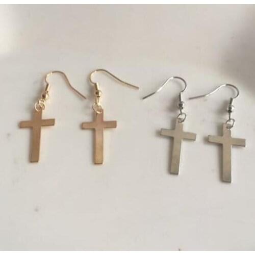 Ex931 Europe fashion simple alloy geometric cross earrings 2021 trend Womens Jewelry Accessories 1 pair