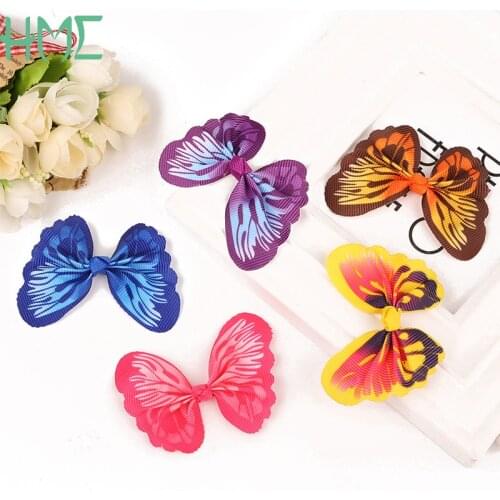 HOT Sale 10pcs/bag 50x70mm Thread With Bow Tie GirlsFashion Jewelry Clip Accessories