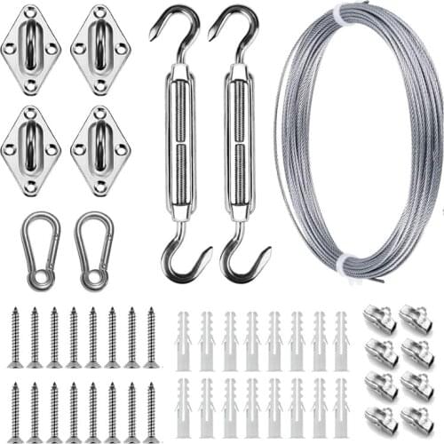 Hot YO-Sun Shade Hardware Kit for Rectangle and Square Sun Shade Sails Installation,Anti-Rust Shade Sail Hardware