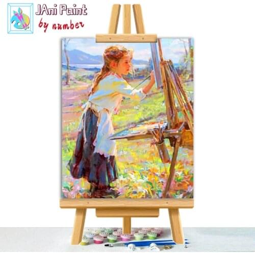 Little-girl Picture DIY Painting By Numbers Colouring Zero Basis HandPainted Oil Painting Unique Gift Home Decor