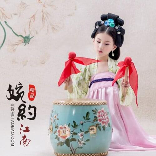 Ling Yun Tang Dynasty Little Princess Costume Hanfu High Waist Dress Little Girl Childrens Day Stage Performance