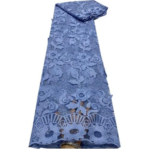 SJ Lace African Lace Fabric 2021 High Quality Lace Nigeria Tulle Fabric Fashion French Lace Fabrc For Wedding Party Dress dp5-27