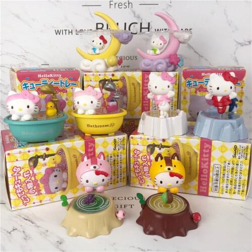 HelloKitty Hand-made Toys Casual Scene Solid Doll Decoration Model Ornament Set Girl Gift Toy