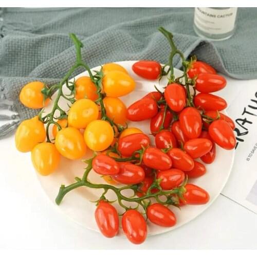 Simulation of Small Tomatoes Vegetable Models Kitchen Window Decoration Painting Fruit Props Living Room Dining Table Decoration
