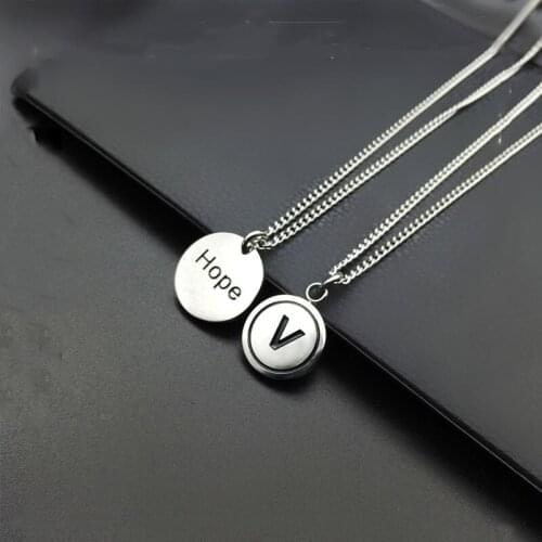 Fashionable and simple HOPE letter lettering necklace stainless steel trendy pendant necklace hot sale
