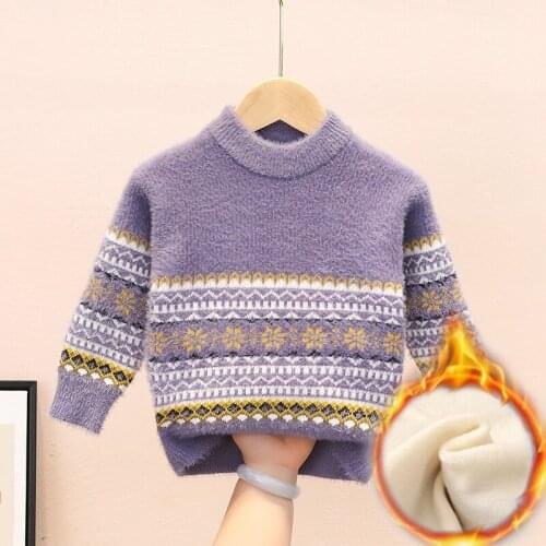 Soft Kids Sweaters Spring Winter Baby Boys Girls Warm Knitted Bottoming Thicken Teenag Childrens Clothes School High Quality