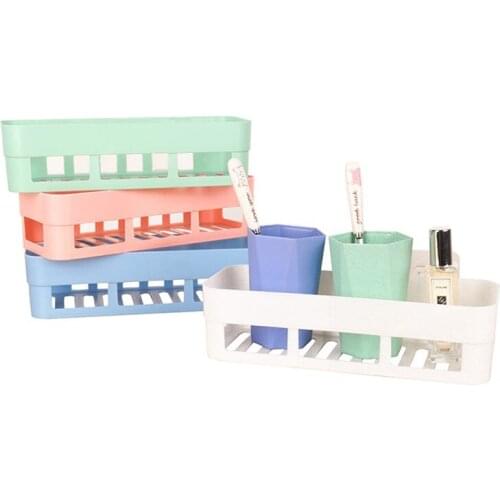 Non perforated plastic storage rack for toilet, storage rack for bathroom toiletries, multifunctional hollow shelf