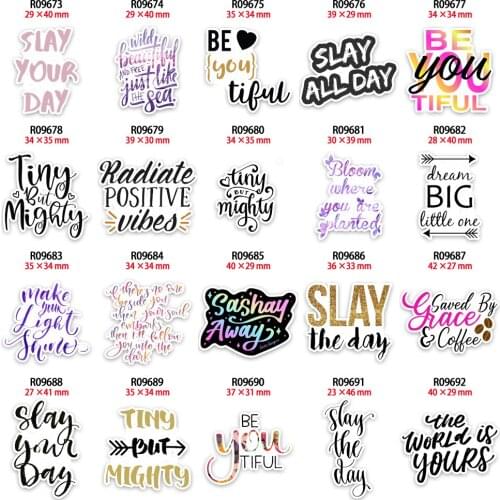 New Charm Slay Your Day Fashion characters Planar Resin Printed for Crafts DIY Handmade Materials