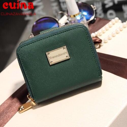 New Pu Leather Wallet Fashion Short Bifold Female Wallet Casual Soild Women Wallets With Coin Pocket Purses Womens Wallets