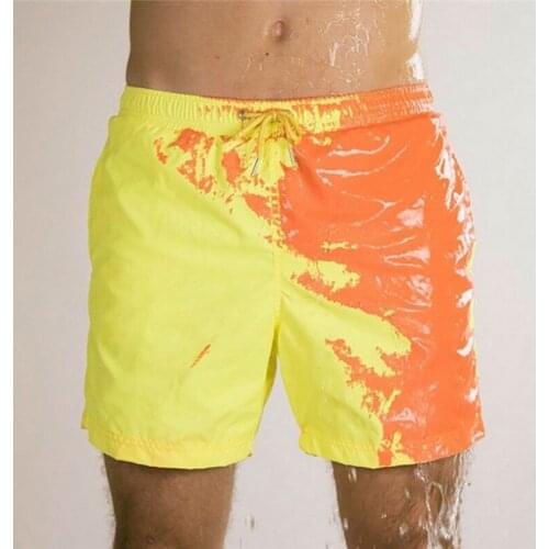 Color Changing Swim Shorts for Men Boys Bathing Suits Water Hot Discoloration Board Shorts 2020 Quick Dry Beach Swimming Trunks