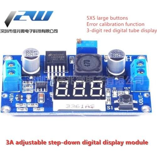LM2596 DC DC Step Down Converter Voltage Regulator LED Display Voltmeter 4.0~40 to 1.3-37V Buck Adapter Adjustable Power Supply