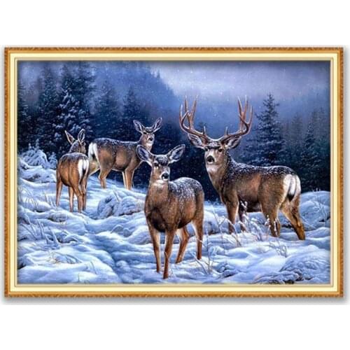 Christmas Ball With Snow DIY Cross Stitch Embroidery 11CT Kits Craft Needlework Set Printed Canvas Cotton Thread Home Decoration