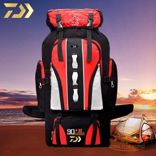 2019 Daiwa Fishing Backpack 90L+10L Fishing Toolkit Camping Mountaineering Bag Travel Outdoor DAWA Fishing Multi-pocket Backpack