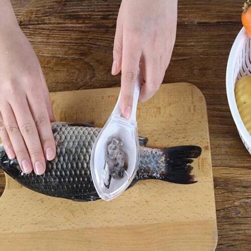 Fish Skin Brush Scraping Fishing Scale Brush Graters Fast Remove Fish knife Cleaning Peeler Scaler Scraper With Knife Device