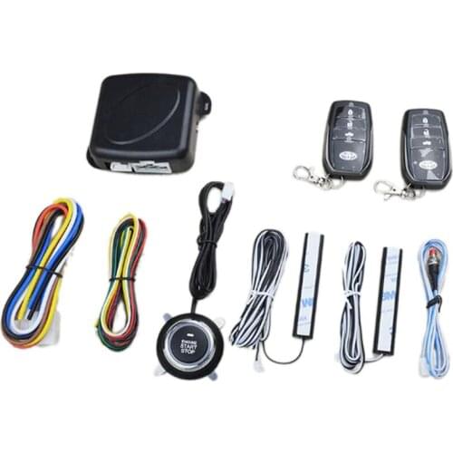 Keyless entry system start stop auto alarm remote engine start car alarm system start stop button pke car central lock