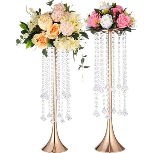 Tall Wedding Centerpieces For Tables 22.83"/58cm Centerpieces for Dining Room with Crystal,Vases For Centerpieces Flower