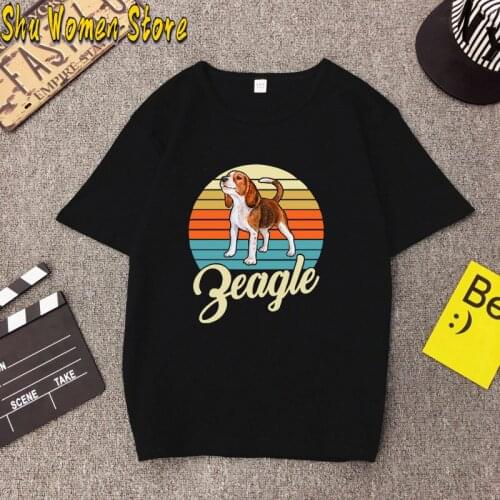 Beagle Print Harajuku Summer Tshirts For Women Cute Dog Rainbow Graphic Tees Shirt Casual Vintage Plus Size Clothes Tshirt Tops