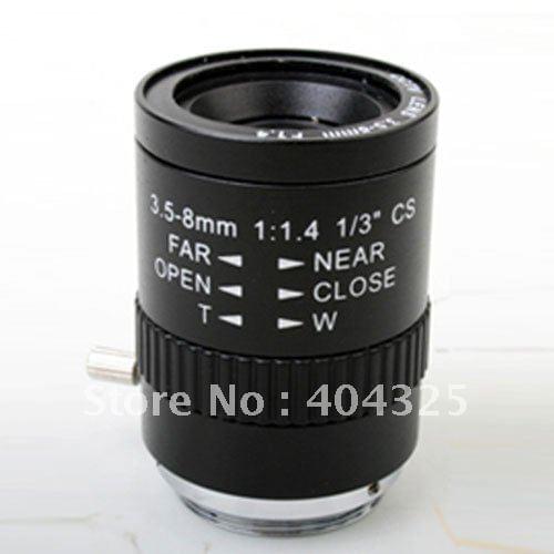 1/3" CS F1.4 manual Lris 3.5-8MM CCTV CCD Lens for color , B/W Camera auto iris lens