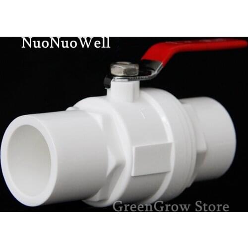 1pc I.D 20~110mm PVC Ball Valve Aquarium Tank Pipe Globe Valve Stainless Steel Handle Garden Irrigation Water Pipe Connector