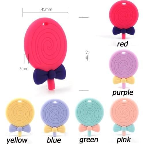 1pc Lollipop Silicone Teethers Baby Teething Nursing Silicone Beads Necklace Pendant Food Grade Pacifier Chain Charm Pendent