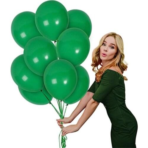 10pcs/lots Dark Green Balloon Latex Balloons Jungle Theme Birthday Party Decorations adult Tropical Hawaii Party Helium Balloons