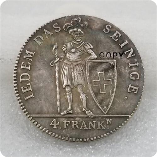 1816 V R Switzerland 4 FRANKEN Silver Coin Copy