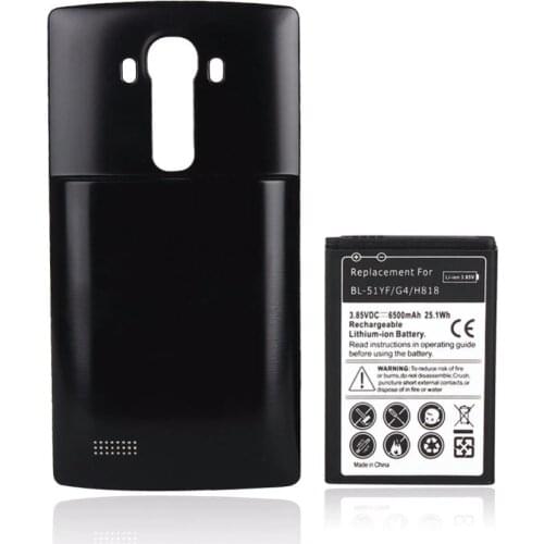 1x 6500mAh BL-51YF Extended Battery + Back Cover For LG G4 H818/N VS999 F500 F500S F500K F500L H815 H810 H819