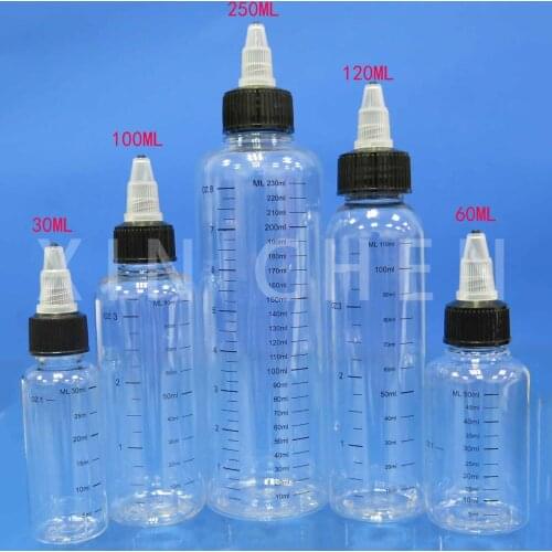 20 pcs Plastic Dropper Bottles Empty E Juice Liquid Containers Refillable Oil Bottle with Screw Cap 30ml 60ml 100ml 120ml 250ml