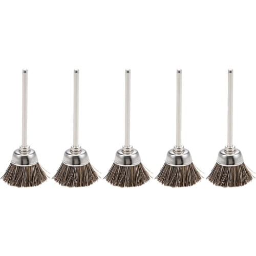 Uxcell Mini Nylon Buffing Polishing Wheels Cup Shape 15X9mm with 2.35mm Arbor for Jewelry Metal Wood Rotary Tool Brown 5Pcs