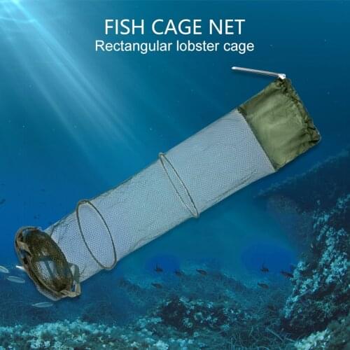 5 Layers Collapsible Fishing Basket Dip Net Fishing Cage to Keep Fish Alive in the Water 1.4m Mesh Fishing Basket Dip Nets Tool