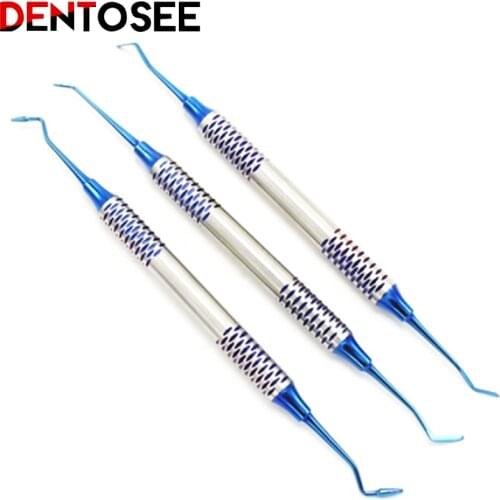 6PCS Dental Composite Resin Filling Spatula Titanium plated Head Resin Filler Set thick handle Restoration set Dental Instrument