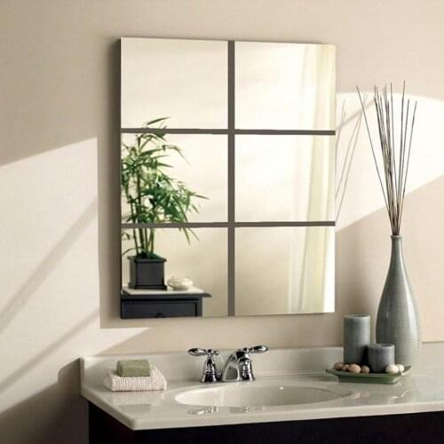 9pcs Acrylic Tile Mirror Wall Sticker Square Diy Wallpaper Self Adhesive Stickers Modern Art Room Decor Stick Home Decoration
