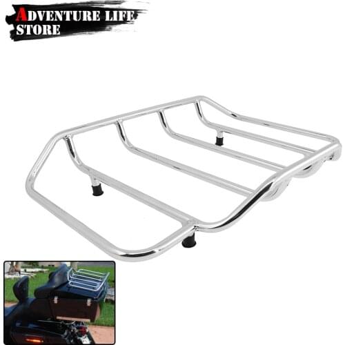 For Touring Road King Street Glide Road Glide CVO 84-2018 FLTRX Electra Glide Chrome Tour Pak Carrier Top Luggage Rack Rail case