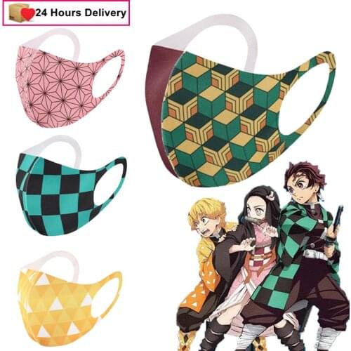 Anime Demon Slayer Kimetsu No Yaiba Masks Kamado Tanjirou Nezuko Handmade Mask Cosplay Anime Cosplay Props Face Accessorie