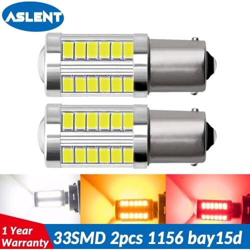 ASLENT 1156 BA15S P21W 1157 P21/5W BAY15D Super Bright 33 SMD 5630 LED auto brake lamp car daytime running light stop bulbs 12V