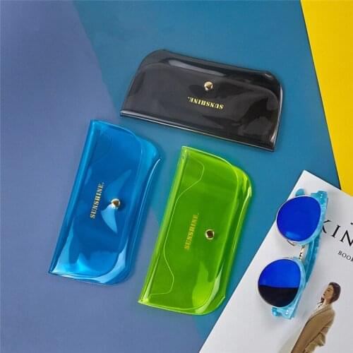 Transparent Glasses Case Sunglasses Holder Box Candy Color Eyeglasses Storage Cover Bag Clear PVC Sunglasses Pouch