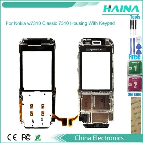 Frame w7310 Metal Full Housing Cover Case For Nokia w7310 Classic 7310 Housing With Keypad