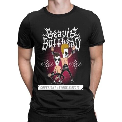 Black Metal Beavis Buttheads Funny Heavy Metal 90s Cartoon T Shirts for Men Old Music Tee Shirt Autumn Sweatshirt