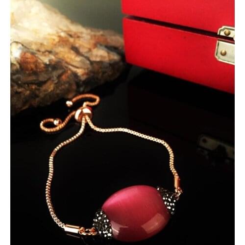 Dr Stone Natural Stone Women 'S Cat 'S Eye Stone rose gold plated Bracelet 372888190