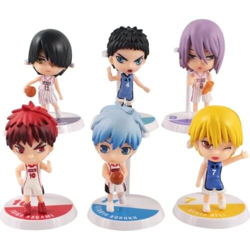 6-8cm 6pcs/Lot Anime Kurokos Basketball Kuroko Tetsuya Kagami Taiga Kise Ryota PVC Action Figures Toys Collection Model Dolls