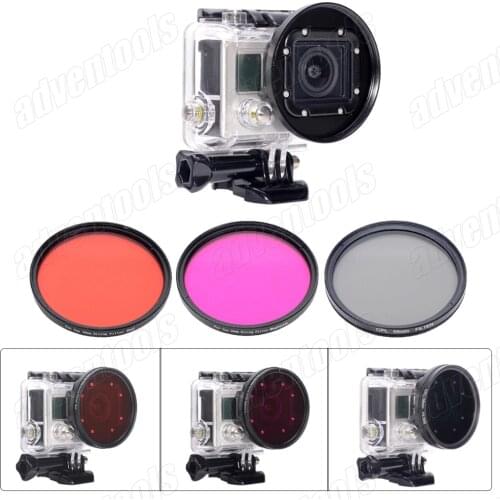 Fantaseal Lens Filter for GoPro Hero 3 Housing Professional 58mm Underwater Color-Correction Red +Magenta Dive Filter + CPL