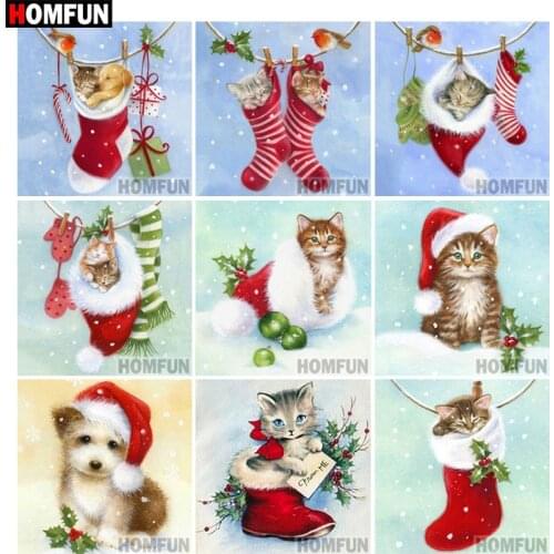 HOMFUN Christmas Card Gift Full Square/Round Drill 5D DIY Diamond Painting 3D Embroidery Cross Stitch 5D Home Decor A14453