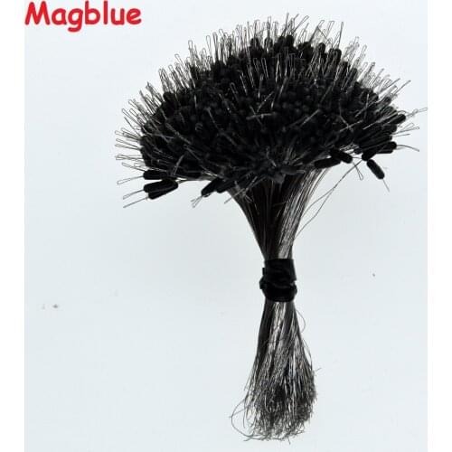 Magblue 100pcs/lot Fishing Silicone space beans S/M/L# Black Straight column Stopper Connector Fish Line Resistance Accessories